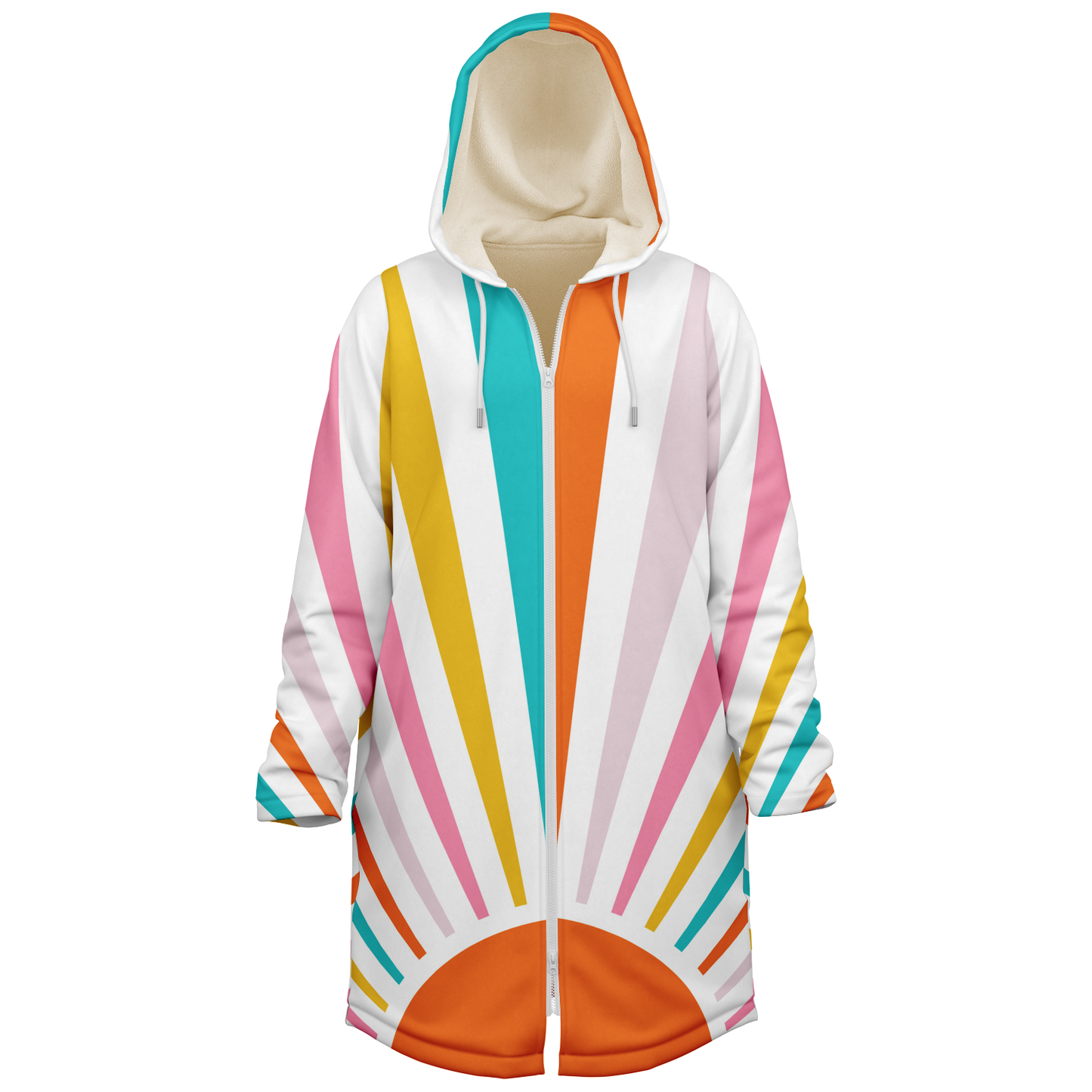 Women's Sunrise Print Zipper Cloak