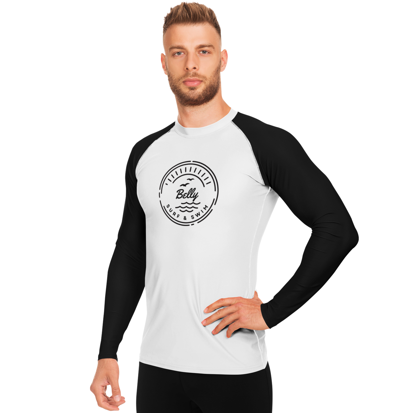 Men's Black and White Rashguard