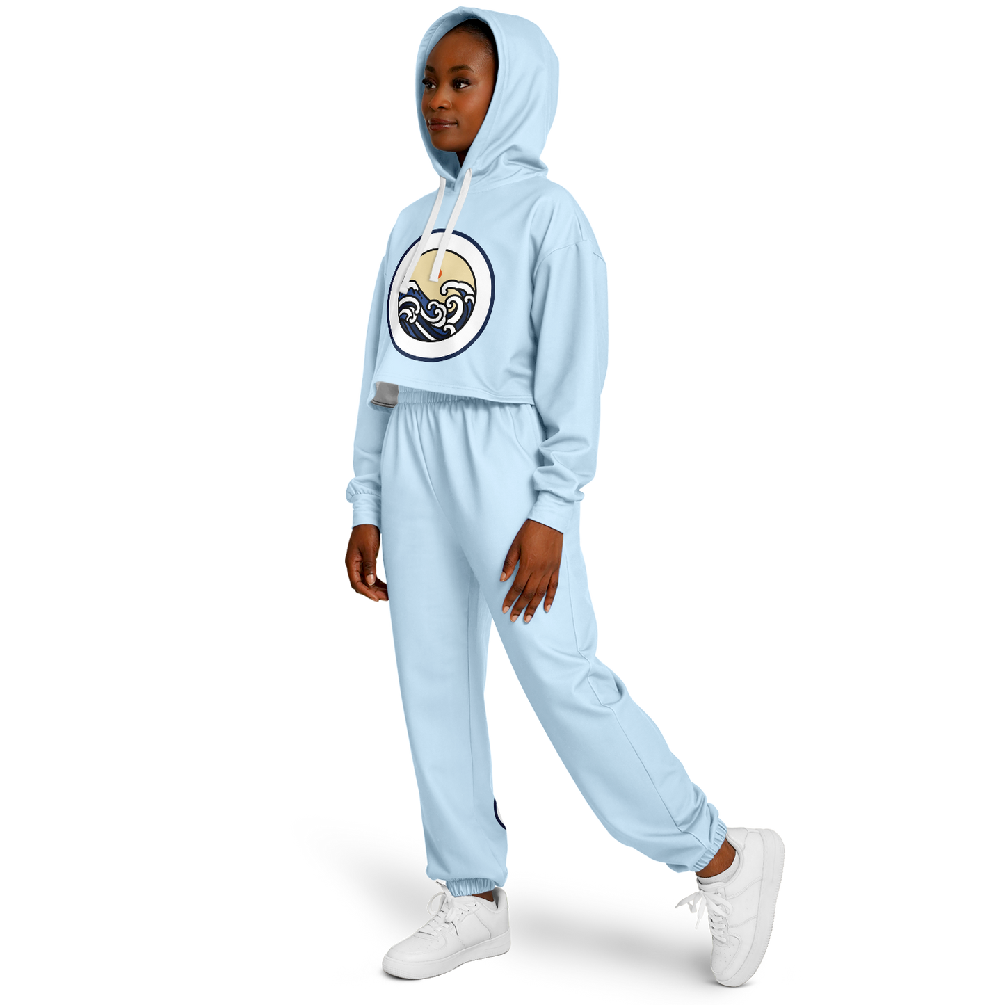 SET: Baby Blue Crop-Hoodie and Sweatpants