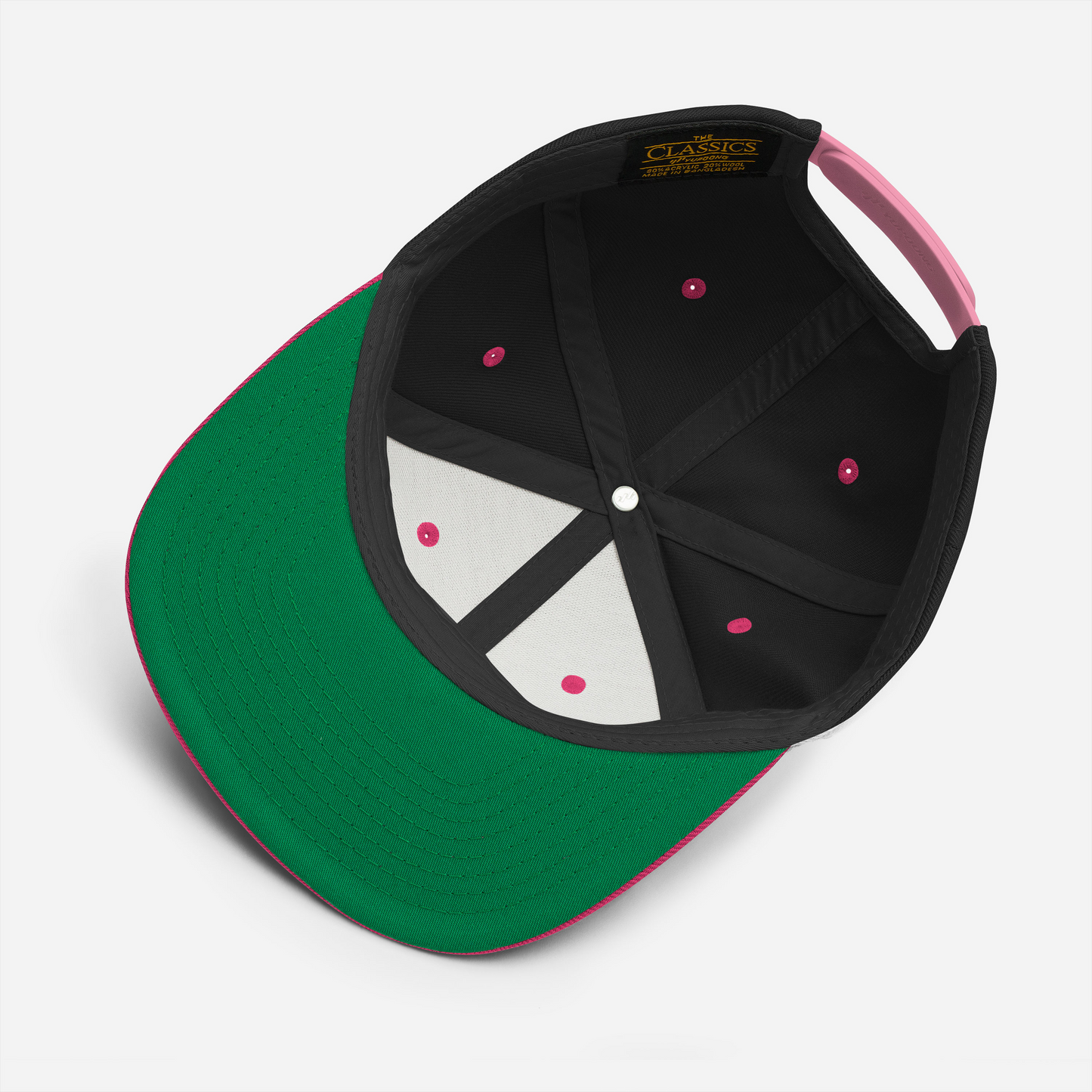 Snapback Hat with Green Undervisor