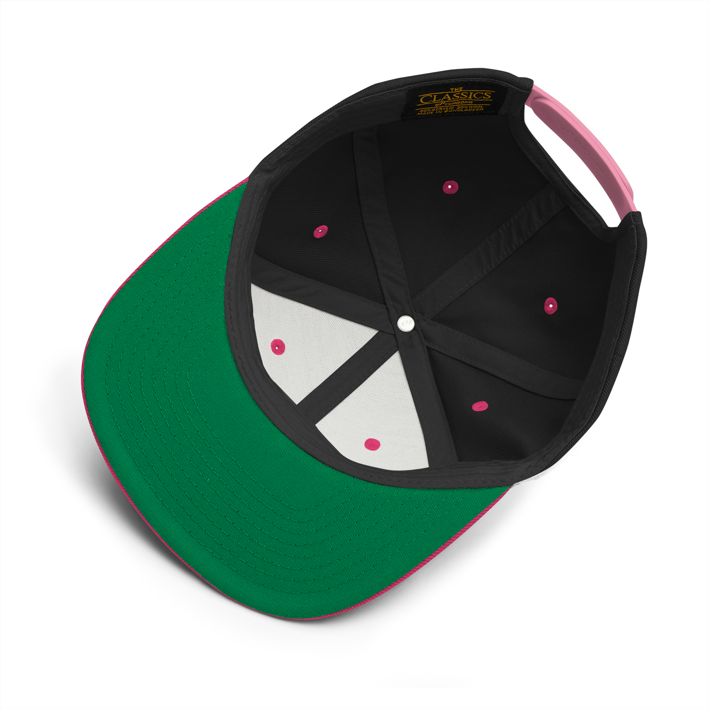 Snapback Hat with Green Undervisor