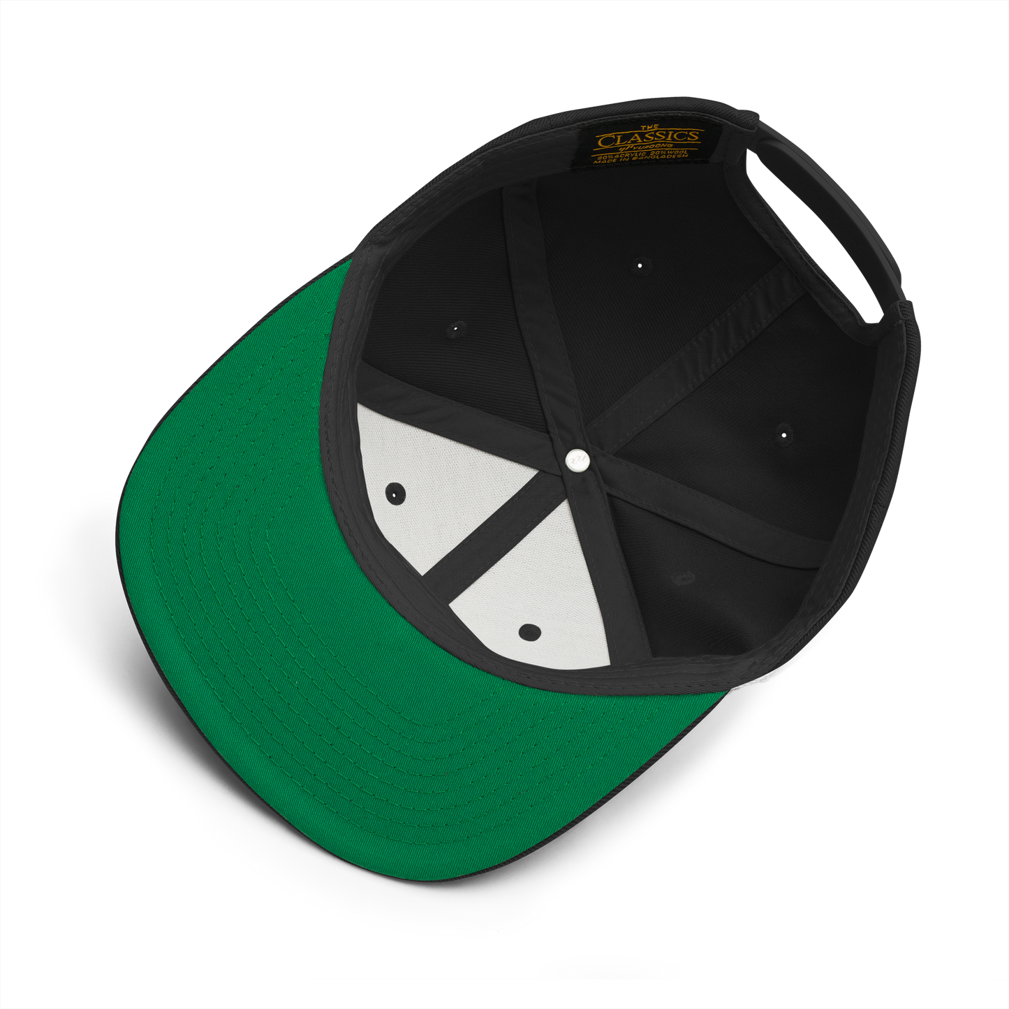 Snapback Hat with Green Undervisor