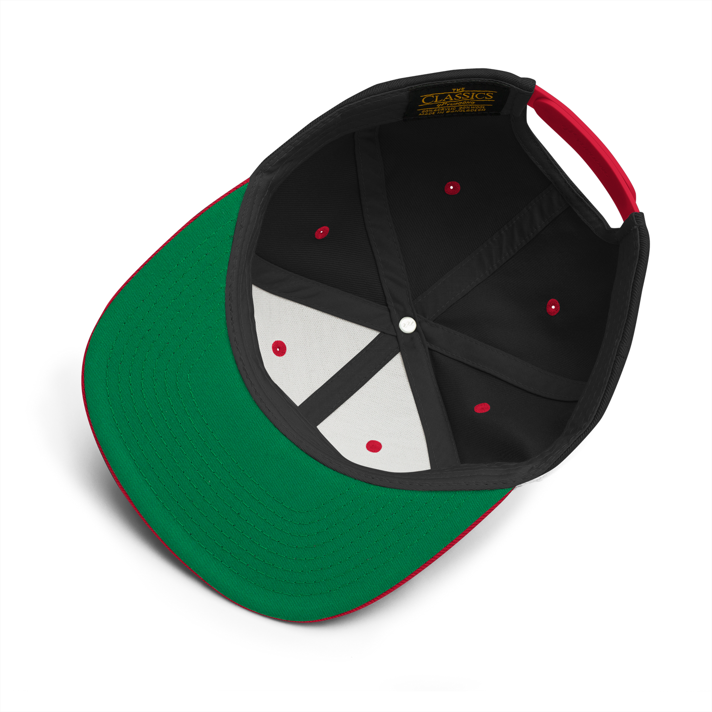 Snapback Hat with Green Undervisor