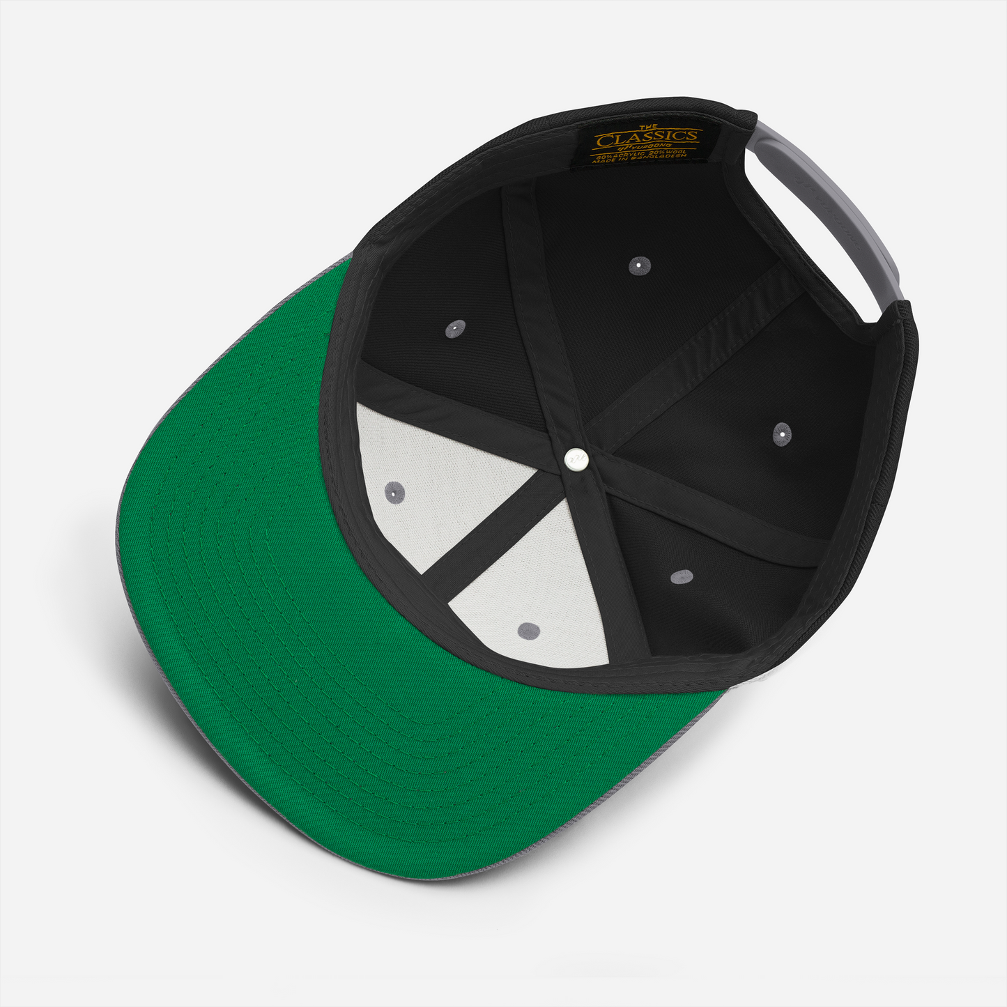 Snapback Hat with Green Undervisor