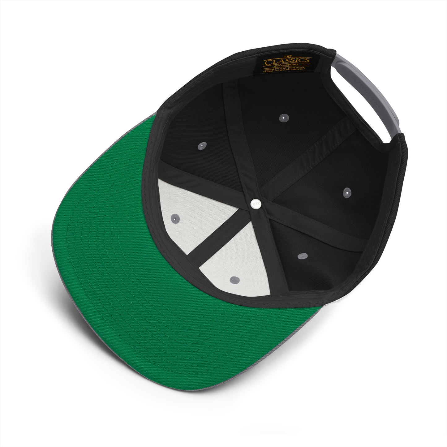 Snapback Hat with Green Undervisor