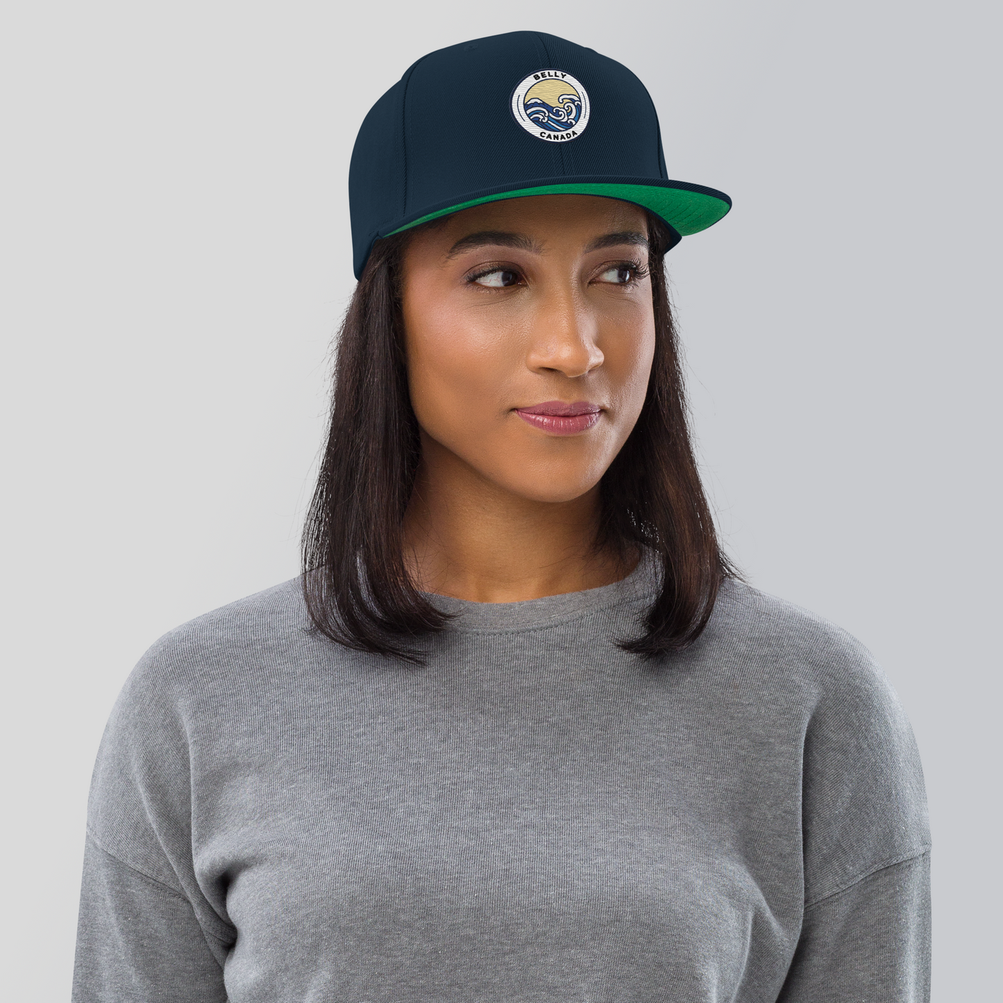 Snapback Hat with Green Undervisor