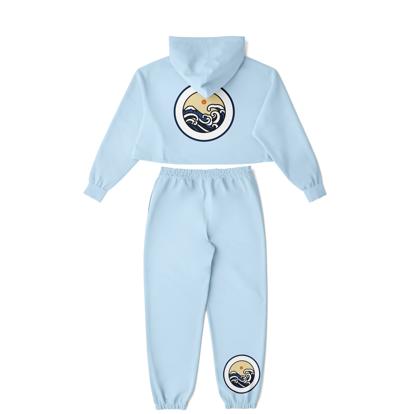 SET: Baby Blue Crop-Hoodie and Sweatpants