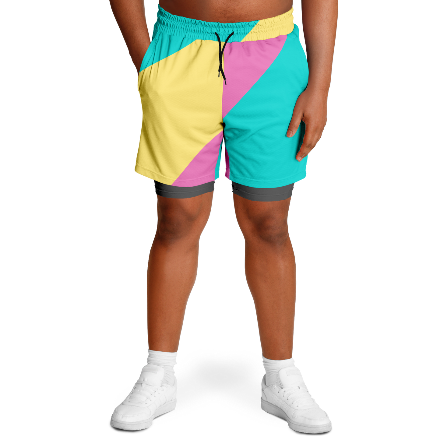 Men's Pastels with Dark Rash Guard 2-in-1 Shorts