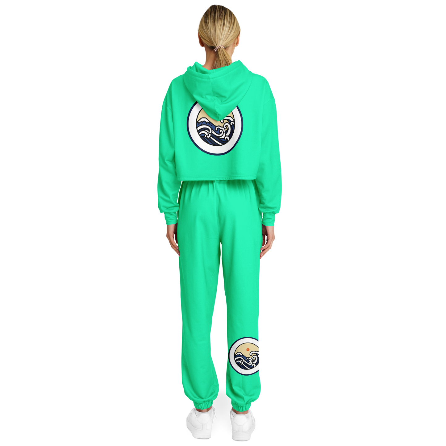 SET: Seafoam Green Crop Hoodie and Sweatpants