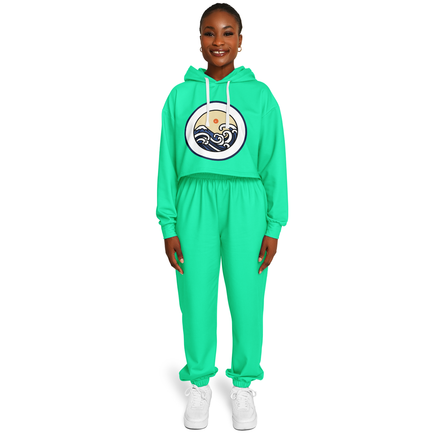 SET: Seafoam Green Crop Hoodie and Sweatpants