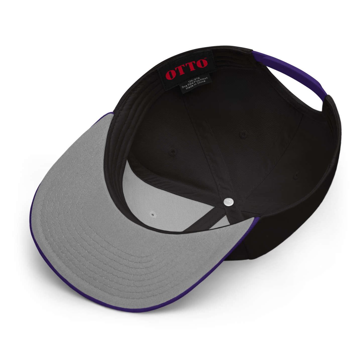 Snapback Hat with Grey Undervisor