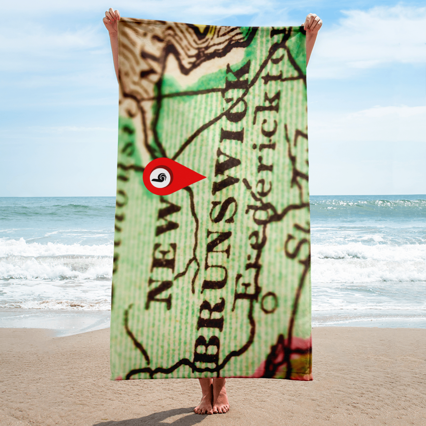 New Brunswick Map Beach Towel